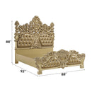 Seville - Eastern King Bed - Tan PU & Gold Finish - Atlantic Fine Furniture Inc