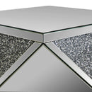 Noralie - 38" Square Coffee Table - Mirrored & Faux Diamonds