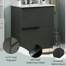 Fluted Bathroom Vanity With Ceramic Sink, Soft Close Slides