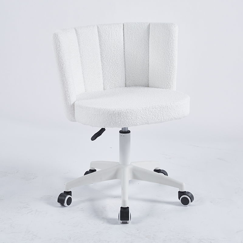 Home Office Chair, Fluffy Fuzzy Comfortable Makeup Vanity Chair, Swivel Desk Chair Height Adjustable Dressing Chair For Bedroom