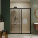 Single Sliding Shower Door, Thick Clear Tempered Glass Shower Door With Stainless Steel Handle