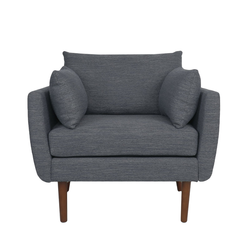 Luminate - Upholstered Fabric Club Chair With Tapered Legs And 2 Accent Pillows