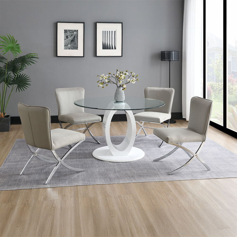 Daire - Side Chair (Set of 2) - Velvet & Chrome - Atlantic Fine Furniture Inc