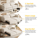Sleeper Pull Out Sofa Bed, 3 In 1 Convertible Chaise Lounge