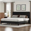 King Bed Frame with Headboard,Sturdy Platform Bed with Wooden Slats Support,No Box Spring,Mattress Foundation,Easy Assembly  Dark grey