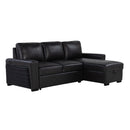 Montero - Sofa With Pull Out Bed, Drop Down Table, USB And Cup Holders, Storage Chaise - Charcoal Black