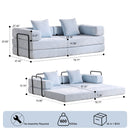 Convertible Floor Sofa Bed With Pillow Back Support Armrest