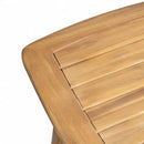 2 Piece Outdoor Acacia Wood Conversation Set, Woven Rope Backrest Patio Seating Group, Woven Rope With Coffee Table For Porch - Light Teak / Beige