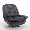 Modern Swivel Gliding Recliner Chair With Rocking Function And Phone Holder, Large Comfortable