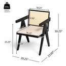 Chandigarh Farmhouse Style Cane Upholstered Dining Chairs (Set of 2)