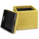Rockwood - Upholstered Cube Storage Ottoman With Tray