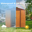 Metal Storage Shed Appealing Horizontal Siding In Woodgrain With Coffee Trim To Complement - Light Brown