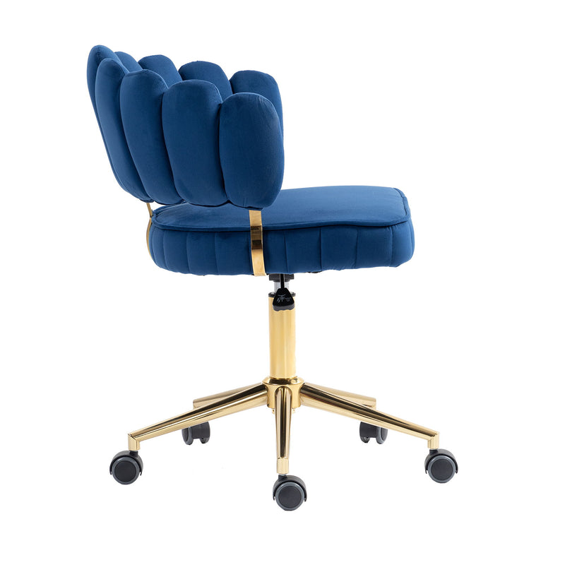 Modern Velvet Home Office Desk Chair With Adjustable Height And Swivel Wheels