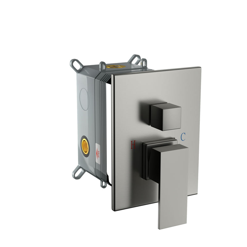 Dual Shower Head System With 12" Wall Mounted Square Rain Shower And Rough In Valve