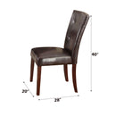 Britney - Synthetic Leather Side Chair (Set of 2) - Brown / Walnut
