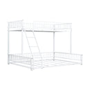 Bunk Bed Frame With Ladder And Safety Guardrails