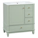 Freestanding Bathroom Vanity With Sink, Soft Close Door, 3 Drawers