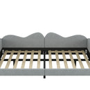 Upholstered Daybed, Sherpa Fabric Sofabed With Cloud-Shaped Backrest