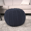 Bordeaux - Knitted Cotton Round Pouf Ottoman And Floor Cushion