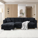 Modern Cloud Sectional Sofa L Shaped Luxury Couch Set With 2 Free Pillows 4 Seat With Oversized Chaise