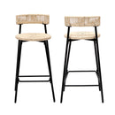 Boho Style Handwoven Paper Rope Counter Stools (Set of 2)