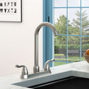 Stainless Steel Kitchen Sink Faucet With 2 Handles, 3 Hole Installation
