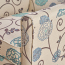 Floral Print Push Back Chair For Elegant Home Decor - White / Blue