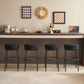 Round High Bar Stools (Set of 2), Contemporary Upholstered Dining Stools For Kitchens, Coffee Shops And Bar Stores