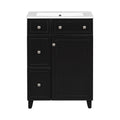 Transitional Style Bathroom Vanity Cabinet With Ceramic Sink