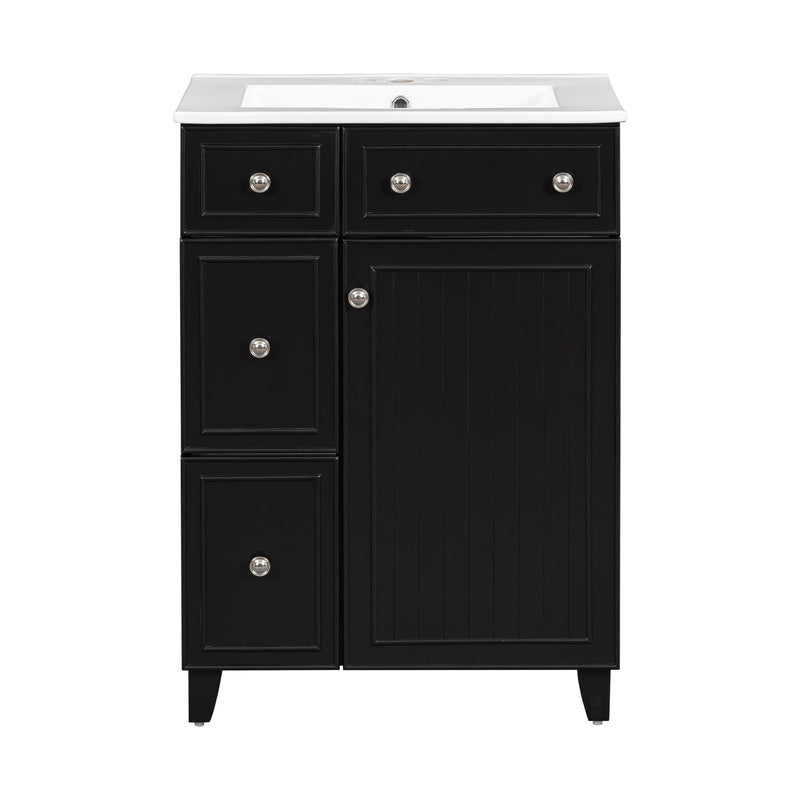 Bathroom Vanity Cabinet With Sink - Black
