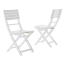 Outdoor Foldable Wood Dining Chair With Slat Design (Set of 2)