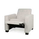 Contemporary Recliner Chair With Push Back Function And Birchwood Legs