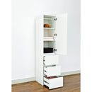 Elise - Slim Modular Wood Closet Cabinet With Drawers In Durable Melamine And Wood 71" Height - White