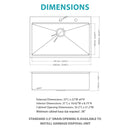 Drop In Kitchen Sink With Pull Out Faucet And Soap Dispenser, Single Bowl Topmount Sink - Gunmetal Black