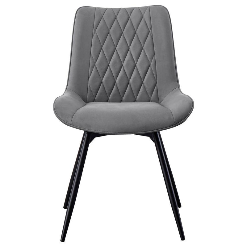 Diggs - Upholstered Swivel Dining Side Chair (Set of 2) - Gray - Atlantic Fine Furniture Inc