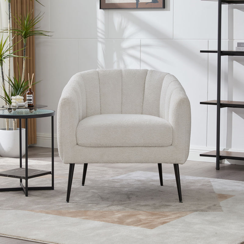Vanity Barrel Accent Lounge Chair - Ivory