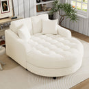Modern Chaise Lounge Upholstered Sofa Couch With Tufted Seat And Detachable Pillows For Living Room
