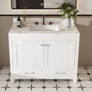 43" Bathroom Vanity, Multi Functional Cabinet With Doors And Drawer - White