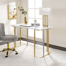 Estie - Writing Desk - White & Gold Finish - Atlantic Fine Furniture Inc