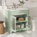 Modern Bathroom Vanity With Tempered Glass Doors