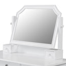 Elegant Makeup Vanity Desk With Adjustable Mirror And Storage And Construction - White