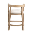 Modern Rubberwood Counter Stool Set With Upholstered Seats