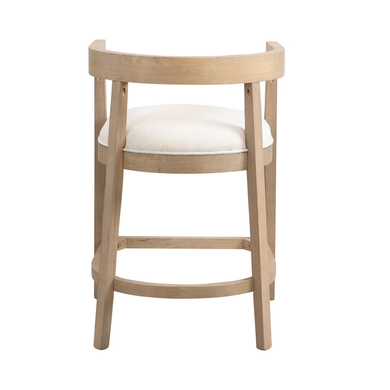 Modern Rubberwood Counter Stool Set With Upholstered Seats