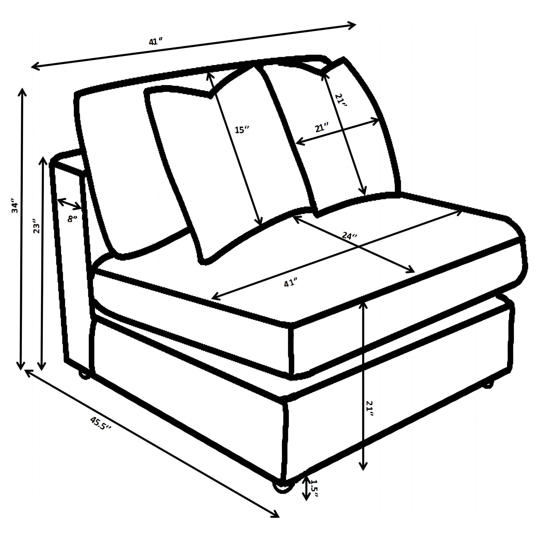 Blaine Upholstered Armless Chair Fog - Atlantic Fine Furniture Melbourne FL