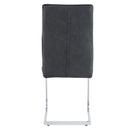 Luxury Simple Arch Chair Set Of 4 High Resilience Dining Chair - Dark Gray / Silver