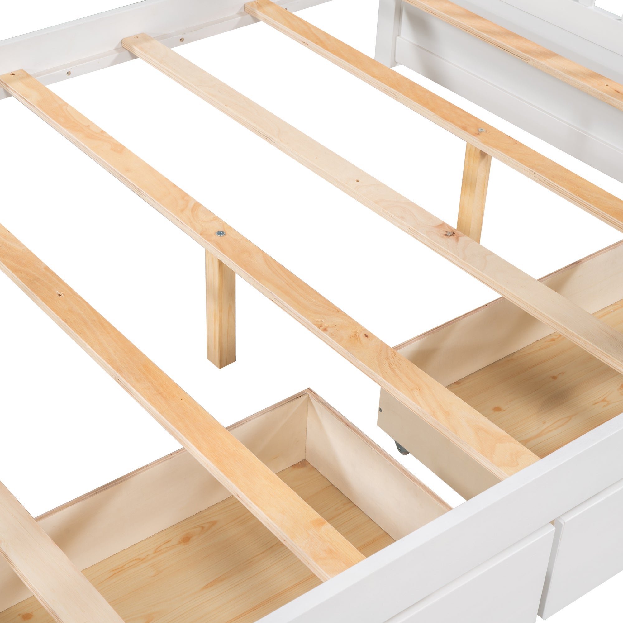 Full-Over-Full Bunk Bed with Ladders and Two Storage Drawers (White)(OLD SKU:LT000365AAK) - Atlantic Fine Furniture Melbourne FL