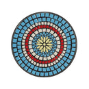 Ceramic Tile And Iron Patio Side Table With Shelf