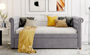 Twin Size Upholstered daybed with Trundle, Wood Slat Support, Gray(OLD SKU :LP000116AAE)