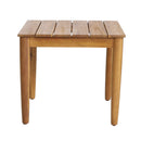 Outdoor Square Side Table With Slatted Top And Wood Frame - Teak