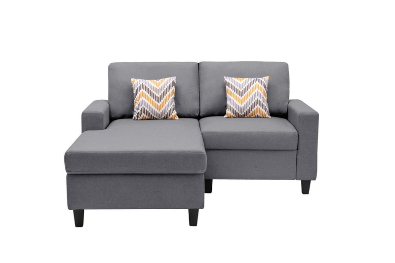 Nolan - Fabric 2-Seater Reversible Sofa With Pillows And Interchangeable Legs